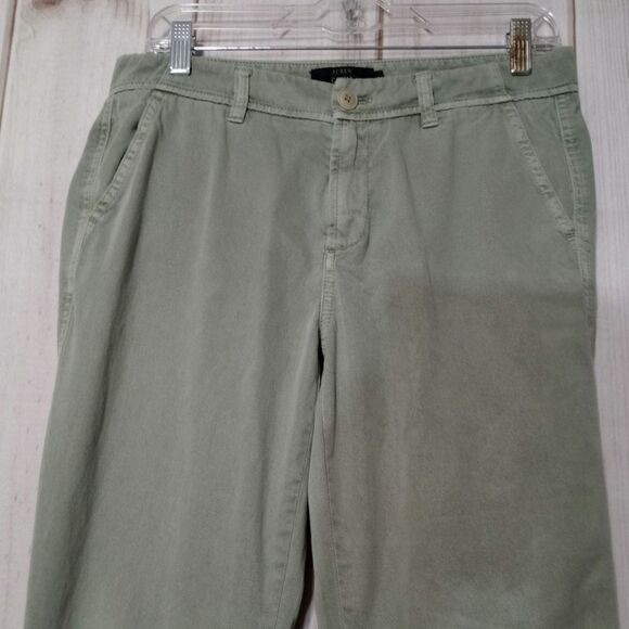 J Crew Pants Ladies 6 Green Chino Classic Core - Picture 3 of 8